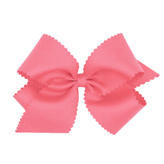 King Grosgrain Scallop Edge Hair Bow on Clippie, Wee Ones, Alligator Clip, Alligator Clip Hair Bow, cf-type-hair-bow, cf-vendor-wee-ones, Clippie, Clippie Hair Bow, Grosgrain Scallop Edge Hai