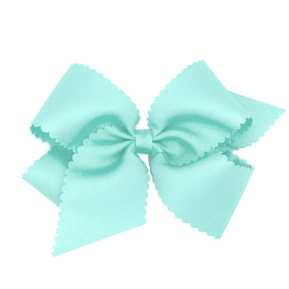 King Grosgrain Scallop Edge Hair Bow on Clippie, Wee Ones, Alligator Clip, Alligator Clip Hair Bow, cf-type-hair-bow, cf-vendor-wee-ones, Clippie, Clippie Hair Bow, Grosgrain Scallop Edge Hai