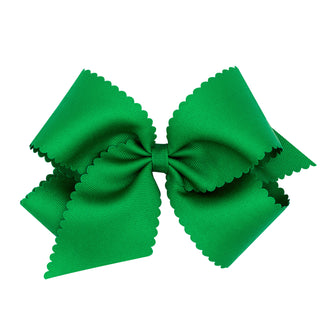 King Grosgrain Scallop Edge Hair Bow on Clippie, Wee Ones, Alligator Clip, Alligator Clip Hair Bow, cf-type-hair-bow, cf-vendor-wee-ones, Clippie, Clippie Hair Bow, Grosgrain Scallop Edge Hai