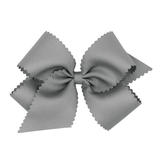 King Grosgrain Scallop Edge Hair Bow on Clippie, Wee Ones, Alligator Clip, Alligator Clip Hair Bow, cf-type-hair-bow, cf-vendor-wee-ones, Clippie, Clippie Hair Bow, Grosgrain Scallop Edge Hai