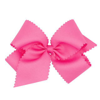 King Grosgrain Scallop Edge Hair Bow on Clippie, Wee Ones, Alligator Clip, Alligator Clip Hair Bow, cf-type-hair-bow, cf-vendor-wee-ones, Clippie, Clippie Hair Bow, Grosgrain Scallop Edge Hai