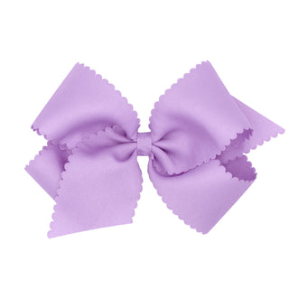 King Grosgrain Scallop Edge Hair Bow on Clippie, Wee Ones, Alligator Clip, Alligator Clip Hair Bow, cf-type-hair-bow, cf-vendor-wee-ones, Clippie, Clippie Hair Bow, Grosgrain Scallop Edge Hai