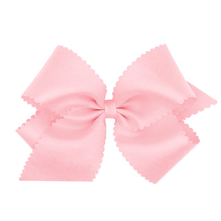 King Grosgrain Scallop Edge Hair Bow on Clippie, Wee Ones, Alligator Clip, Alligator Clip Hair Bow, cf-type-hair-bow, cf-vendor-wee-ones, Clippie, Clippie Hair Bow, Grosgrain Scallop Edge Hai