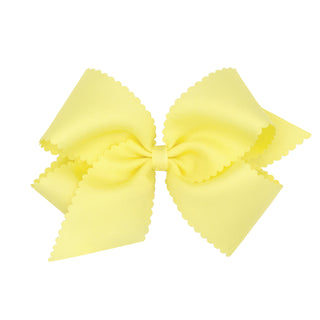 King Grosgrain Scallop Edge Hair Bow on Clippie, Wee Ones, Alligator Clip, Alligator Clip Hair Bow, cf-type-hair-bow, cf-vendor-wee-ones, Clippie, Clippie Hair Bow, Grosgrain Scallop Edge Hai