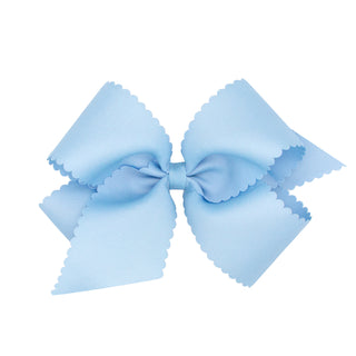 King Grosgrain Scallop Edge Hair Bow on Clippie, Wee Ones, Alligator Clip, Alligator Clip Hair Bow, cf-type-hair-bow, cf-vendor-wee-ones, Clippie, Clippie Hair Bow, Grosgrain Scallop Edge Hai