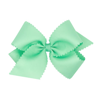 King Grosgrain Scallop Edge Hair Bow on Clippie, Wee Ones, Alligator Clip, Alligator Clip Hair Bow, cf-type-hair-bow, cf-vendor-wee-ones, Clippie, Clippie Hair Bow, Grosgrain Scallop Edge Hai