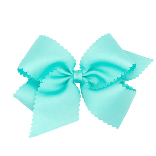 King Grosgrain Scallop Edge Hair Bow on Clippie, Wee Ones, Alligator Clip, Alligator Clip Hair Bow, cf-type-hair-bow, cf-vendor-wee-ones, Clippie, Clippie Hair Bow, Grosgrain Scallop Edge Hai