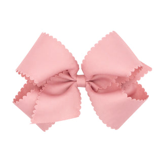 King Grosgrain Scallop Edge Hair Bow on Clippie, Wee Ones, Alligator Clip, Alligator Clip Hair Bow, cf-type-hair-bow, cf-vendor-wee-ones, Clippie, Clippie Hair Bow, Grosgrain Scallop Edge Hai