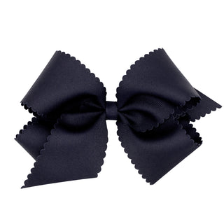 King Grosgrain Scallop Edge Hair Bow on Clippie, Wee Ones, Alligator Clip, Alligator Clip Hair Bow, cf-type-hair-bow, cf-vendor-wee-ones, Clippie, Clippie Hair Bow, Grosgrain Scallop Edge Hai