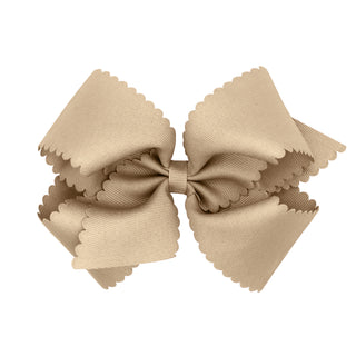 King Grosgrain Scallop Edge Hair Bow on Clippie, Wee Ones, Alligator Clip, Alligator Clip Hair Bow, cf-type-hair-bow, cf-vendor-wee-ones, Clippie, Clippie Hair Bow, Grosgrain Scallop Edge Hai