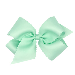 King Grosgrain Scallop Edge Hair Bow on Clippie, Wee Ones, Alligator Clip, Alligator Clip Hair Bow, cf-type-hair-bow, cf-vendor-wee-ones, Clippie, Clippie Hair Bow, Grosgrain Scallop Edge Hai