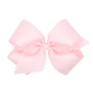 King Grosgrain Scallop Edge Hair Bow on Clippie, Wee Ones, Alligator Clip, Alligator Clip Hair Bow, cf-type-hair-bow, cf-vendor-wee-ones, Clippie, Clippie Hair Bow, Grosgrain Scallop Edge Hai