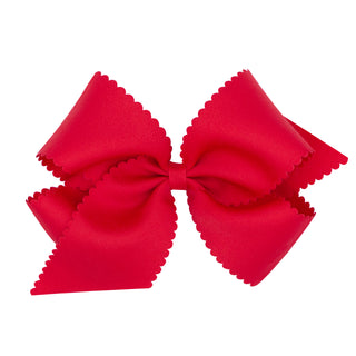 King Grosgrain Scallop Edge Hair Bow on Clippie, Wee Ones, Alligator Clip, Alligator Clip Hair Bow, cf-type-hair-bow, cf-vendor-wee-ones, Clippie, Clippie Hair Bow, Grosgrain Scallop Edge Hai