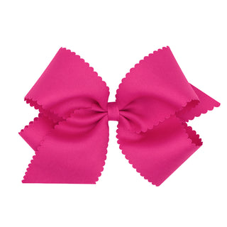 King Grosgrain Scallop Edge Hair Bow on Clippie, Wee Ones, Alligator Clip, Alligator Clip Hair Bow, cf-type-hair-bow, cf-vendor-wee-ones, Clippie, Clippie Hair Bow, Grosgrain Scallop Edge Hai