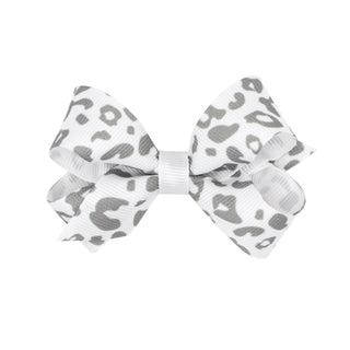 Mini Leopard Grosgrain Hair Bow on Clippie - 6 Colors, Wee Ones, Alligator Clip, Alligator Clip Hair Bow, Clippie, Clippie Hair Bow, Hair Bow, Hair Bow on Clippie, Hair Bows, Leopard Hair Bow