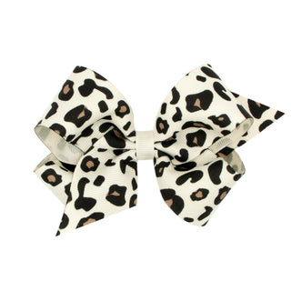 Medium Leopard Grosgrain Hair Bow on Clippie - 6 Colors, Wee Ones, Alligator Clip, Alligator Clip Hair Bow, cf-type-hair-bow, cf-vendor-wee-ones, Clippie, Clippie Hair Bow, Hair Bow, Hair Bow