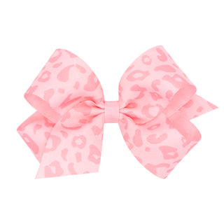 Medium Leopard Grosgrain Hair Bow on Clippie - 6 Colors, Wee Ones, Alligator Clip, Alligator Clip Hair Bow, cf-type-hair-bow, cf-vendor-wee-ones, Clippie, Clippie Hair Bow, Hair Bow, Hair Bow