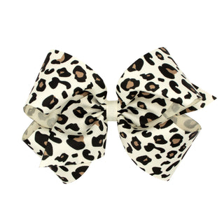 King Leopard Grosgrain Hair Bow on Clippie - 6 Colors, Wee Ones, Alligator Clip, Alligator Clip Hair Bow, cf-type-hair-bow, cf-vendor-wee-ones, Clippie, Clippie Hair Bow, Hair Bow, Hair Bows,