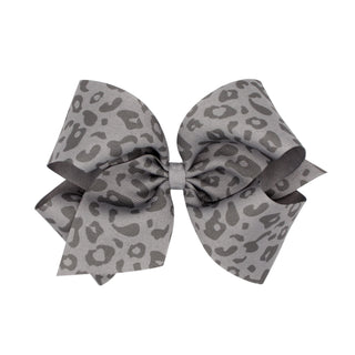 King Leopard Grosgrain Hair Bow on Clippie - 6 Colors, Wee Ones, Alligator Clip, Alligator Clip Hair Bow, cf-type-hair-bow, cf-vendor-wee-ones, Clippie, Clippie Hair Bow, Hair Bow, Hair Bows,