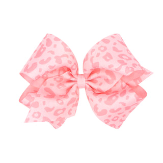 King Leopard Grosgrain Hair Bow on Clippie - 6 Colors, Wee Ones, Alligator Clip, Alligator Clip Hair Bow, cf-type-hair-bow, cf-vendor-wee-ones, Clippie, Clippie Hair Bow, Hair Bow, Hair Bows,