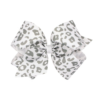 King Leopard Grosgrain Hair Bow on Clippie - 6 Colors, Wee Ones, Alligator Clip, Alligator Clip Hair Bow, cf-type-hair-bow, cf-vendor-wee-ones, Clippie, Clippie Hair Bow, Hair Bow, Hair Bows,