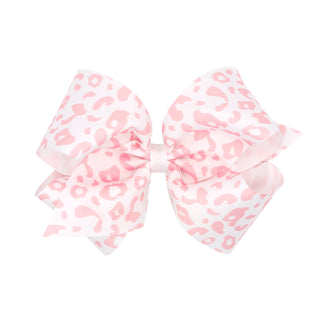 King Leopard Grosgrain Hair Bow on Clippie - 6 Colors, Wee Ones, Alligator Clip, Alligator Clip Hair Bow, cf-type-hair-bow, cf-vendor-wee-ones, Clippie, Clippie Hair Bow, Hair Bow, Hair Bows,