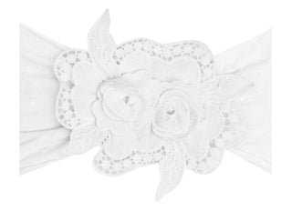 Baby Bling White Applique Flower Headband, Baby Bling, Baby bling, Baby Bling Headband, Baby Bling Special Occasion Collection, Baby bling Spring 2021, Baby Bling White, Baby Bling White Appl