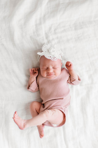 Baby Bling White Applique Flower on White Skinny Headband, Baby Bling, Baby bling, Baby Bling Headband, Baby Bling Skinny Headband, Baby Bling Special Occasion Collection, Baby bling Spring 2