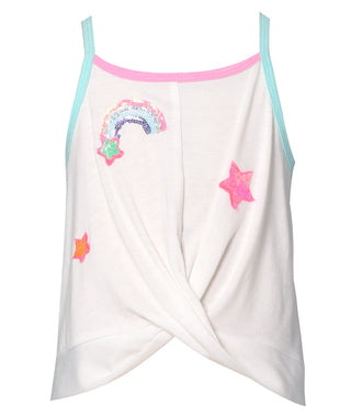 Baby Sara Front Twist Cami w/Patch Detail, Baby Sara, Baby Sara, Baby Sara Front Twist Cami w/Patch Detail, Baby Sara Tank, Baby Sara Tank Top, cf-size-2t, cf-type-tank-top, cf-vendor-baby-sa