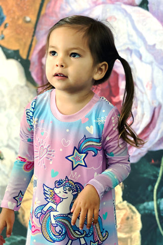 Baby Sara Unicorn A-Line Mesh L/S Dress, Baby Sara, Baby Sara, Baby Sara Dress, Baby Sara Unicorn A-Line Mesh L/S Dress, Baby Sara Unicorn A-Line Mesh Long Sleeve Dress, cf-size-2t, cf-type-d