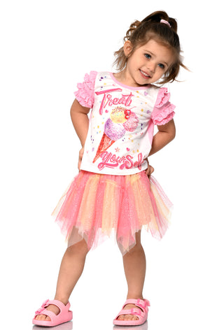 Baby Sara Treat Yourself Ruffle S/S Top, Baby Sara, Baby Sara, Baby Sara Treat Yourself Ruffle S/S Top, Birthday, Birthday Girl, Birthday girl Shirt, cf-size-24-months, cf-size-3t, cf-type-to