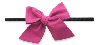 Baby Bling Raspberry / Black Big Cotton Bow Skinny Headband, Baby Bling, Baby Baby Bling Headbands, Baby Bling, Baby Bling Fall 2020, Baby Bling Fall 2020 Collection, Baby Bling Headband, Bab