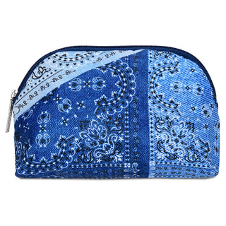 Iscream Bandana Denim Oval Cosmetic Bag, Iscream, Bag for Camp, Bandana Denim, cf-type-bag, cf-vendor-iscream, Gift for Camp, Gifts for Girls, Iscream, Iscream Bag, Iscream Bandana Denim, Isc