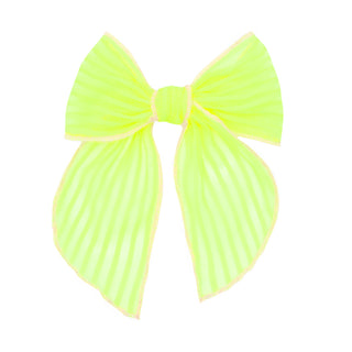 Baby Bling Belle Clip - Neon Safety Yellow Stripe, Baby Bling, Alligator Clip, Alligator Clip Hair Bow, Baby Bling, Baby Bling Belle Clip, Baby Bling Belle Clip - Neon Safety Yellow Stripe, B