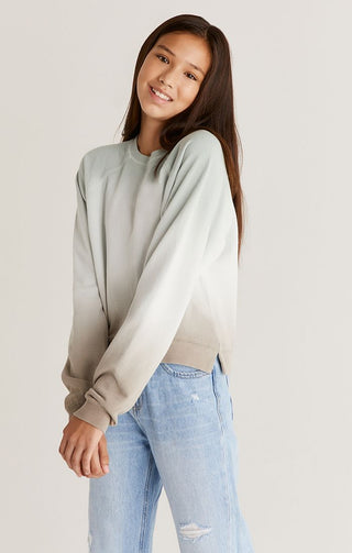 Z Supply Girls Jonah Sunset Sweatshirt - Skylight, Z Supply, cf-size-large-12-14, cf-size-medium-10-12, cf-size-small-7-8, cf-type-pullover, cf-vendor-z-supply, CM22, JAN23, Top, Tween Girl, 