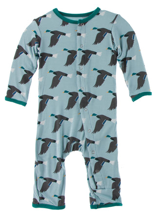 KicKee Pants Jade Mallard Duck Coverall with Snaps, KicKee Pants, CM22, Coverall, Coveralls, Fitted Coverall, KciKee Coverall, KicKee, KicKee Coverall, KicKee Pants, KicKee Pants Coverall, Ki