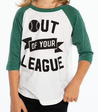 Chaser Out of Your League Raglan Baseball Tee, Chaser, Baseball, Baseball tee, Black Friday, Boys Clothing, Boys Tee, Chaser, Chaser Baseball, Chaser Brand, Chaser Kids, Chaser TShirt, Cyber 