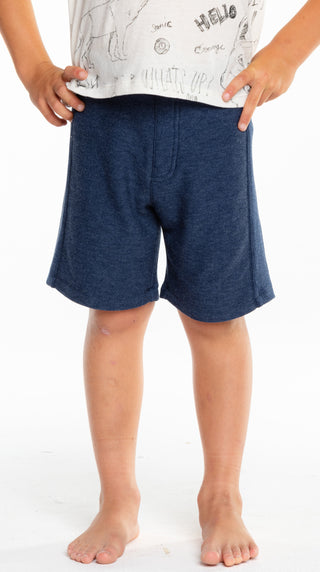 Chaser Boys Cozy Knit Rib Panel Shorts - Avalon, Chaser, Boys Shorts, Chaser, Chaser Boys Cozy Knit Rib Panel Shorts, Chaser Boys Cozy Knit Rib Panel Shorts - Avalon, Chaser Navy Blue Rib Pan