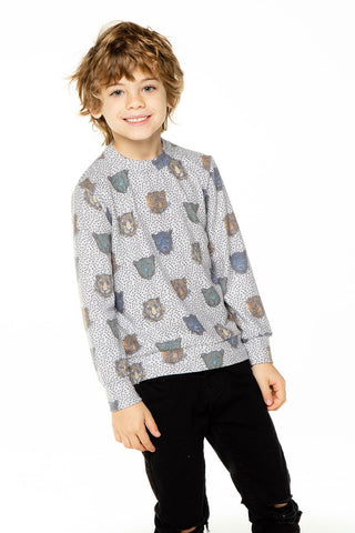 Chaser Wildcat Party Knit L/S Pullover, Chaser, Boys Clothing, Boys Tee, cf-size-5, cf-size-8, cf-type-sweatshirt, cf-vendor-chaser, Chaser, Chaser Brand, Chaser Kids, Chaser Lion, Chaser Pul