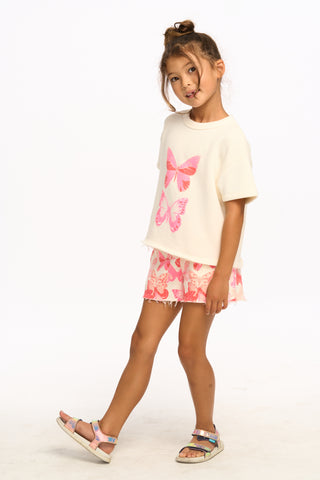 Chaser Pink Butterflies Piper Pullover, Chaser, Butterflies, Butterfly, cf-size-4, cf-type-shirt, cf-vendor-chaser, Chaser, Chaser Kids, Chaser Kids Tee, Chaser Tee, Pink Butterflies, T-shirt