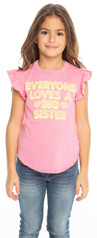 Chaser Big Sister Love Flutter Sleeve Shirttail Tee, Chaser, Big Sis, Big Sister, Big Sister Tee, Chaser, Chaser Big Sis, Chaser Big Sister, Chaser Big Sister Love Flutter Sleeve Shirttail Te