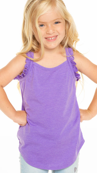 Chaser Vintage Jersey Ruffle Racerback Tank - Electric Purple, Chaser, Chaser, Chaser Electric Purple, Chaser Kids, Chaser Tank Top, Chaser Vintage Jersey Ruffle Racerback Tank, Chaser Vintag