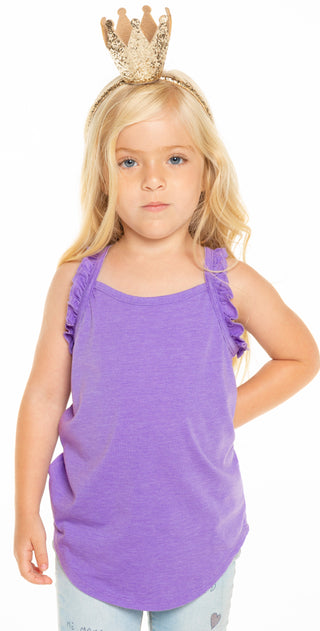 Chaser Vintage Jersey Ruffle Racerback Tank - Electric Purple, Chaser, Chaser, Chaser Electric Purple, Chaser Kids, Chaser Tank Top, Chaser Vintage Jersey Ruffle Racerback Tank, Chaser Vintag