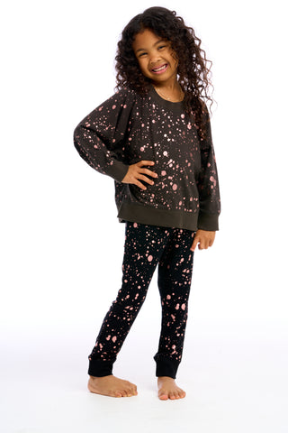 Chaser Rose Gold Foil Splatter Pullover, Chaser, cf-size-4, cf-size-5, cf-size-8, cf-type-pullover, cf-vendor-chaser, Chaser, Chaser Kids, JAN23, Rose Gold Splatter, Pullover - Basically Bows