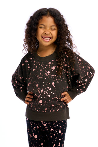 Chaser Rose Gold Foil Splatter Pullover, Chaser, cf-size-4, cf-size-5, cf-size-8, cf-type-pullover, cf-vendor-chaser, Chaser, Chaser Kids, JAN23, Rose Gold Splatter, Pullover - Basically Bows