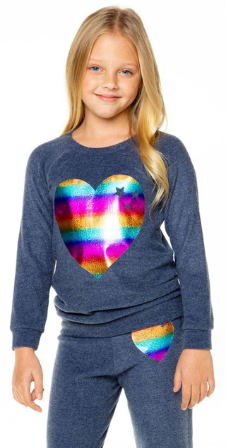 Chaser Starry Heart Love Knit Raglan Pullover, Chaser, Chaser, Chaser Cozy Knit Pullover, Chaser Heart Sweatshirt, Chaser Kids, Chaser L/S Tee, Chaser Rainbow Heart, Chaser Starry Heart, Chas