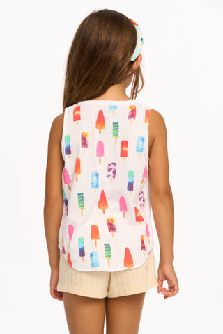 Chaser Popsicles White Tank, Chaser, Chaser, Chaser Kids, Chaser Kids Tee, Chaser Tank, Chaser Tank Top, Chaser Tee, Girls Tank Top, Popsicle, T-shirt, Tank, Tank Top, Tank Top - Basically Bo