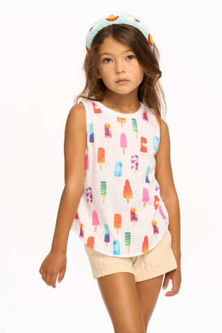 Chaser Popsicles White Tank, Chaser, Chaser, Chaser Kids, Chaser Kids Tee, Chaser Tank, Chaser Tank Top, Chaser Tee, Girls Tank Top, Popsicle, T-shirt, Tank, Tank Top, Tank Top - Basically Bo