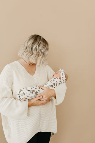 Copper Pearl Millie Knit Swaddle Blanket, Copper Pearl, Animal Print, cf-type-swaddling-blanket, cf-vendor-copper-pearl, Copper Pearl, Copper Pearl Animal Print, Copper PEarl Leopard, Copper 