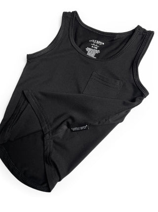 Little Bipsy Bamboo Tank - Black, Little Bipsy Collection, Bamboo Tank, Black, cf-size-12-18-months, cf-size-4t-5t, cf-size-5t-6t, cf-size-6-12-months, cf-type-tee, cf-vendor-little-bipsy-col